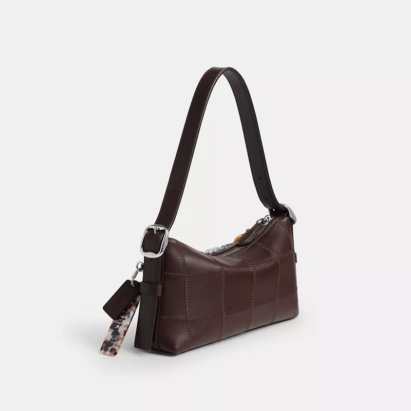 Alter/Ego Small Slouchy Shoulder Bag In Checkerboard Upcrafted Leather With Charms
