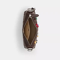 Alter/Ego Small Slouchy Shoulder Bag In Checkerboard Upcrafted Leather With Charms