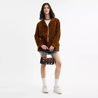 Alter/Ego Small Slouchy Shoulder Bag In Checkerboard Upcrafted Leather With Charms