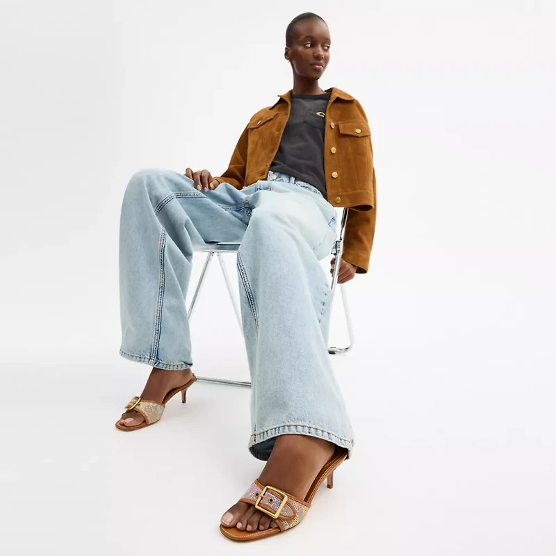 Margot Sandal Crystal Signature Jacquard