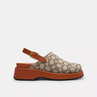 Sculpted C Platform Clog Signature Textile Jacquard