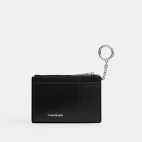 Zip Card Case With Key Ring Checkerboard Upcrafted Leather