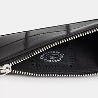 Zip Card Case With Key Ring Checkerboard Upcrafted Leather