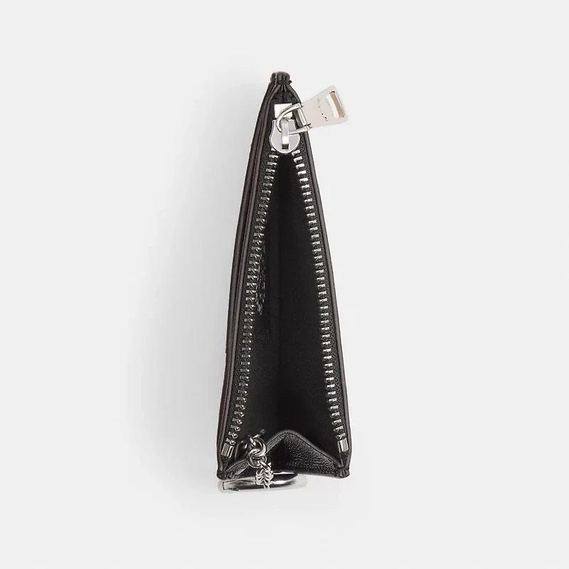 Zip Card Case With Key Ring Checkerboard Upcrafted Leather