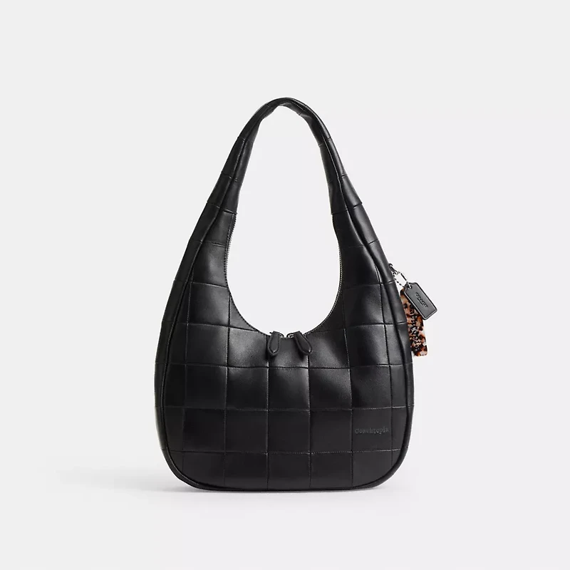Alter/Ego Crescent Shoulder Bag Checkerboard Upcrafted Leather