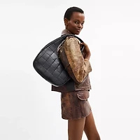 Alter/Ego Crescent Shoulder Bag Checkerboard Upcrafted Leather