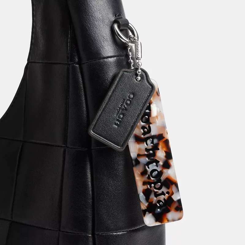 Alter/Ego Crescent Shoulder Bag Checkerboard Upcrafted Leather