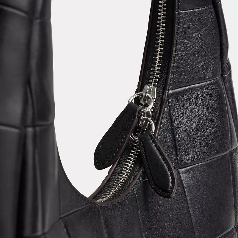Alter/Ego Crescent Shoulder Bag Checkerboard Upcrafted Leather