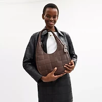 Alter/Ego Crescent Shoulder Bag Checkerboard Upcrafted Leather