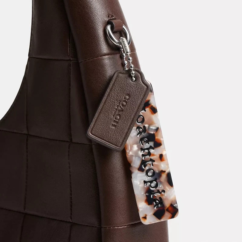 Alter/Ego Crescent Shoulder Bag Checkerboard Upcrafted Leather