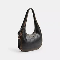 Alter/Ego Crescent Shoulder Bag In Checkerboard Upcrafted Leather