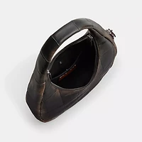 Alter/Ego Crescent Shoulder Bag In Checkerboard Upcrafted Leather