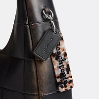 Alter/Ego Crescent Shoulder Bag In Checkerboard Upcrafted Leather