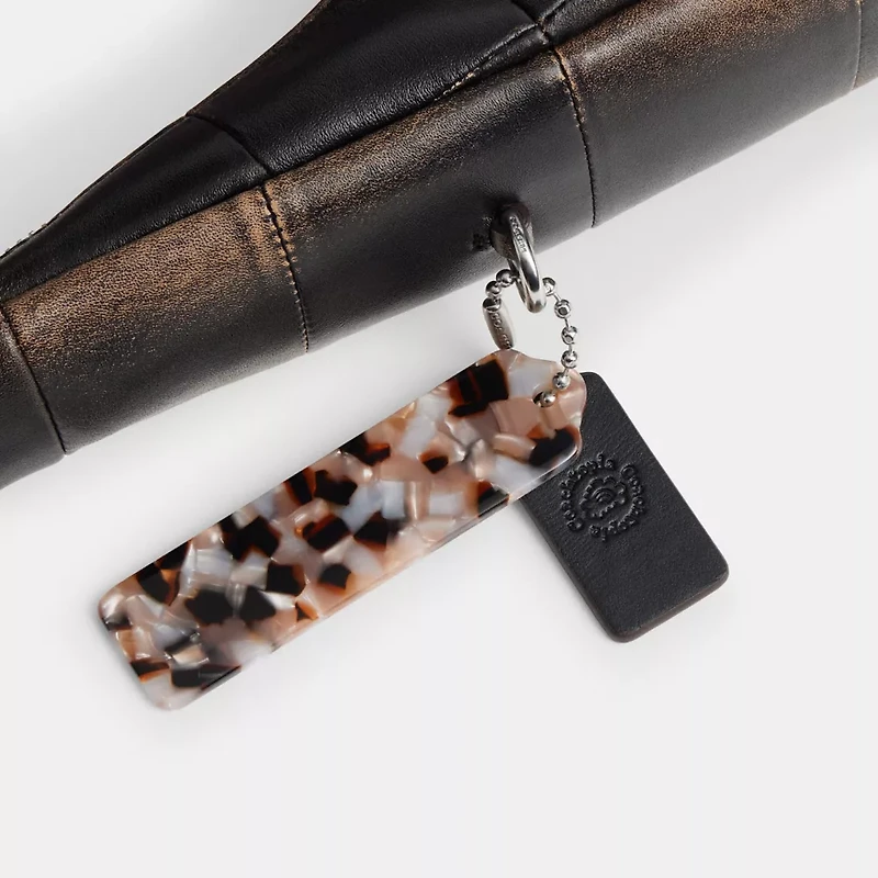 Alter/Ego Crescent Shoulder Bag In Checkerboard Upcrafted Leather