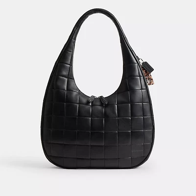 Alter/Ego Large Crescent Shoulder Bag Checkerboard Upcrafted Leather