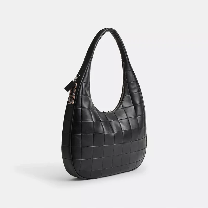 Alter/Ego Large Crescent Shoulder Bag Checkerboard Upcrafted Leather