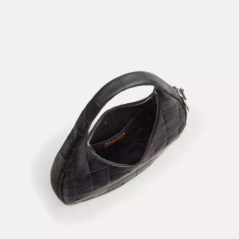 Alter/Ego Large Crescent Shoulder Bag Checkerboard Upcrafted Leather