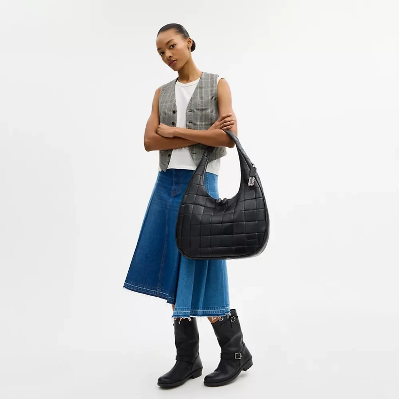 Alter/Ego Large Crescent Shoulder Bag Upcrafted Leather