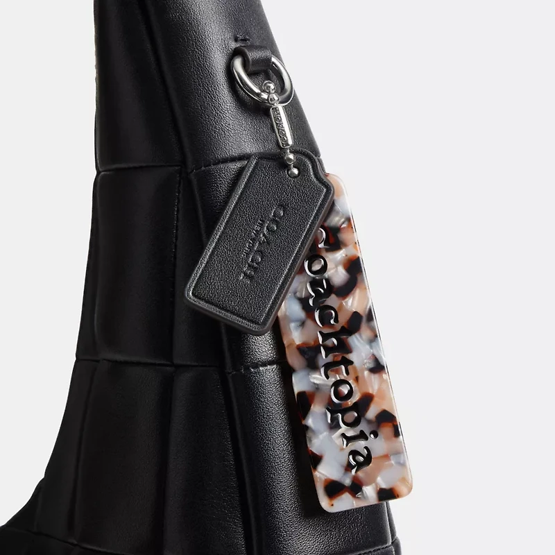 Alter/Ego Large Crescent Shoulder Bag Checkerboard Upcrafted Leather