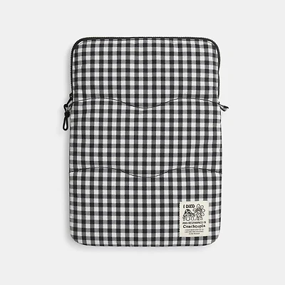 Coachtopia Loop Laptop Sleeve With Wavy Quilting Gingham