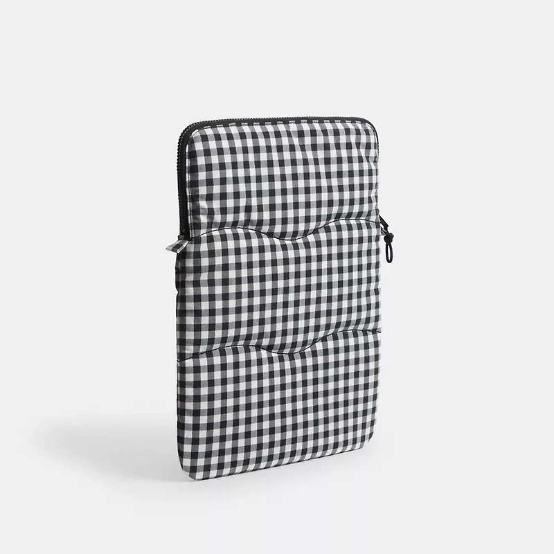 Coachtopia Loop Laptop Sleeve With Wavy Quilting Gingham