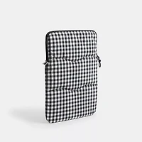 Coachtopia Loop Laptop Sleeve With Wavy Quilting Gingham