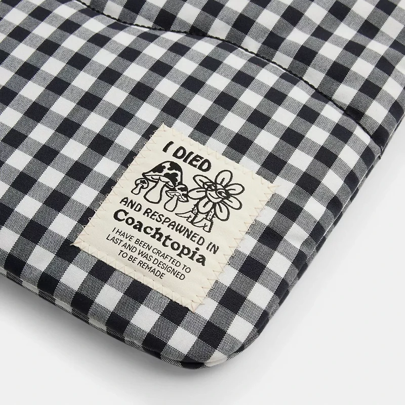 Coachtopia Loop Laptop Sleeve With Wavy Quilting Gingham