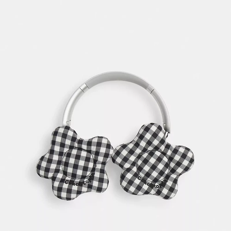 Coachtopia Loop Flower Headphone Covers In Gingham