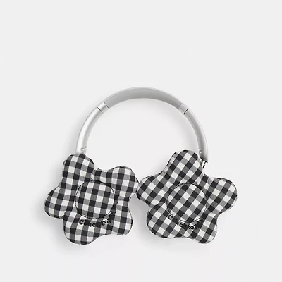 Coachtopia Loop Flower Headphone Covers In Gingham