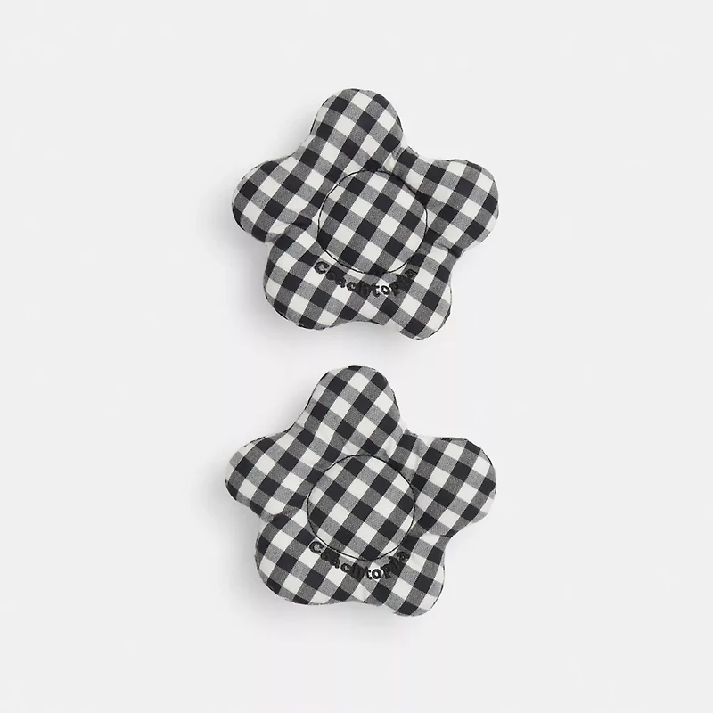 Coachtopia Loop Flower Headphone Covers In Gingham