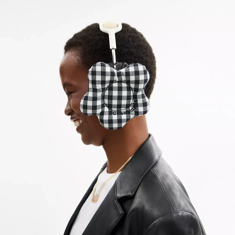 Coachtopia Loop Flower Headphone Covers In Gingham