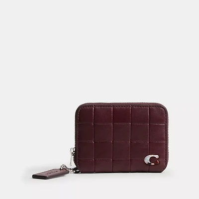 Zip Around Wallet In Checkerboard Upcrafted Leather