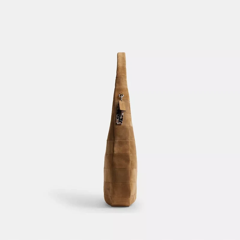Alter/Ego Large Crescent Shoulder Bag In Checkerboard Upcrafted Suede
