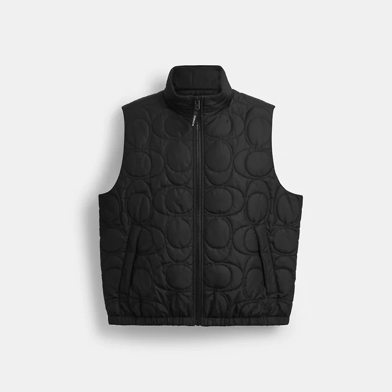 Quilted Signature Puffer Vest Recycled Polyester
