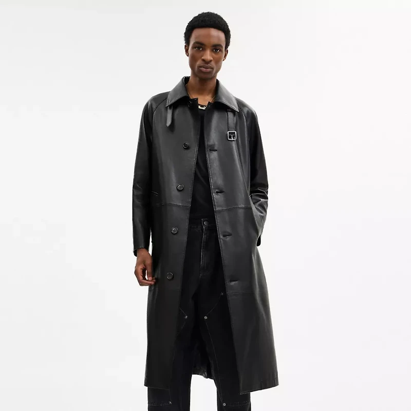 Leather Mac Coat