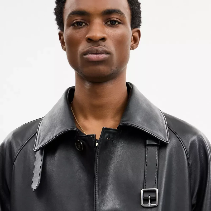 Leather Mac Coat