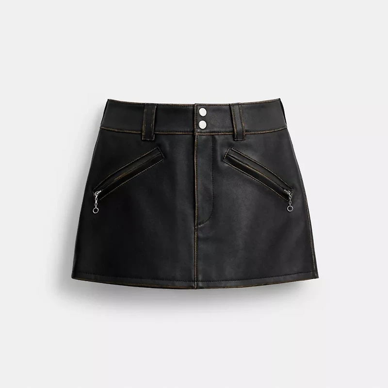 Loved Leather Moto Mini Skirt
