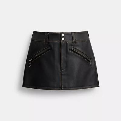 Loved Leather Moto Mini Skirt