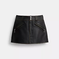 Loved Leather Moto Mini Skirt