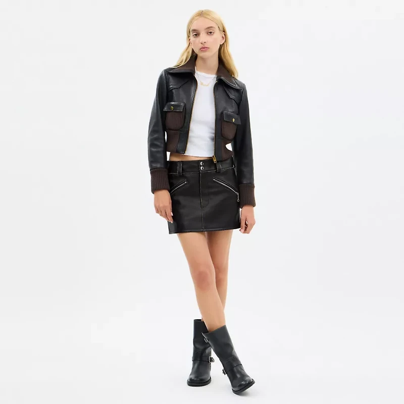 Loved Leather Moto Mini Skirt