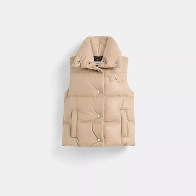 Restored Leather Puffer Vest