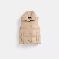 Restored Leather Puffer Vest