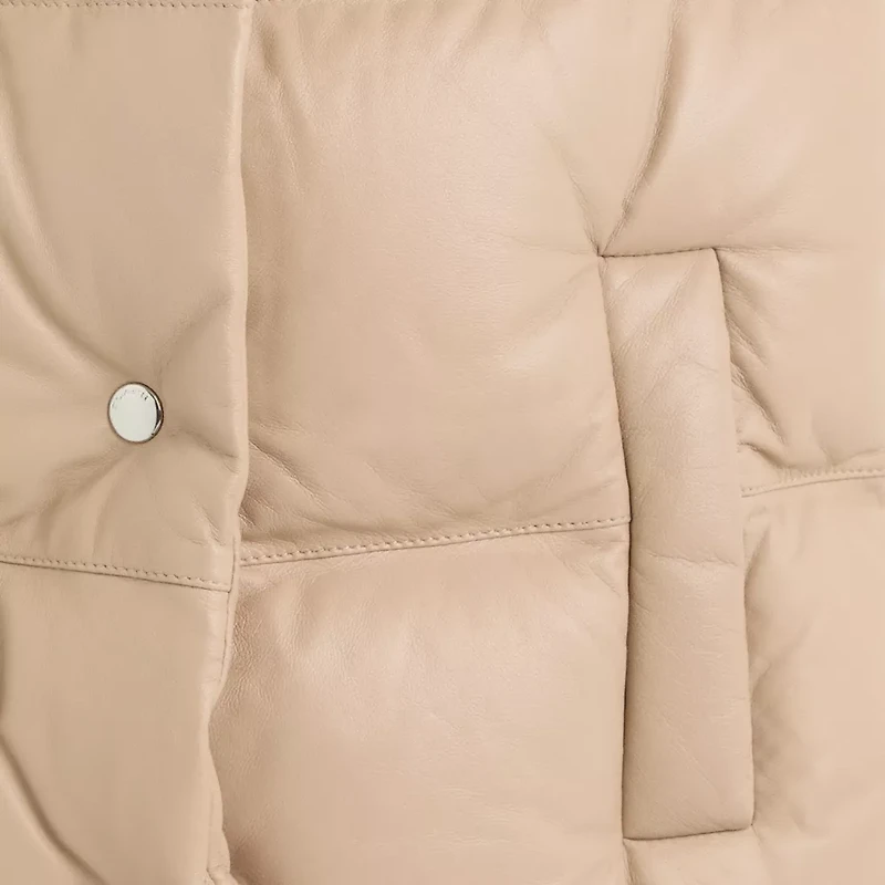 Restored Leather Puffer Vest