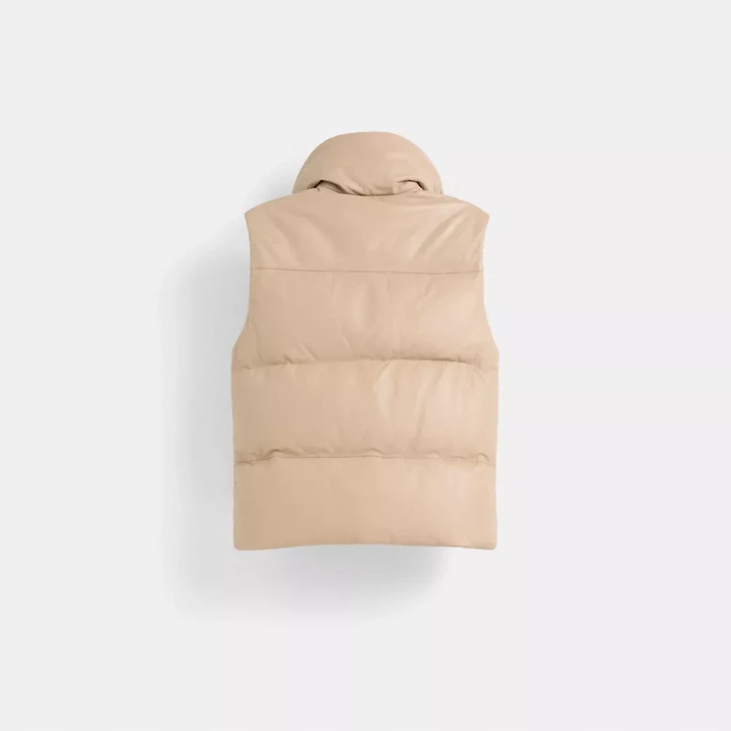 Restored Leather Puffer Vest