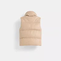 Restored Leather Puffer Vest