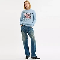 Floppy Intarsia Crewneck Sweater