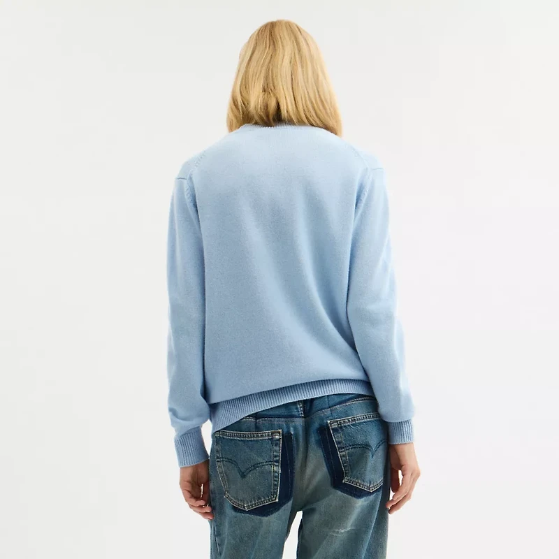 Floppy Intarsia Crewneck Sweater