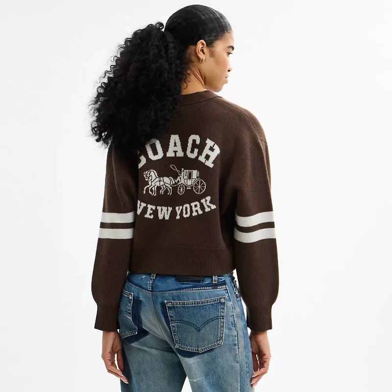 Horse And Carriage Cropped Cardigan