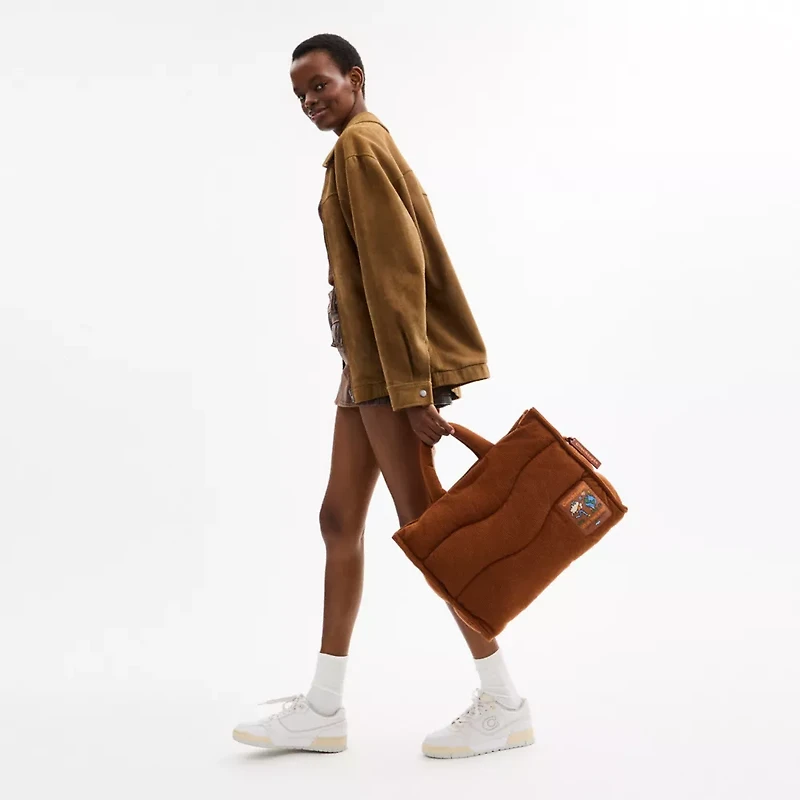Coachtopia Loop Tote With Wavy Quilting In Corduroy
