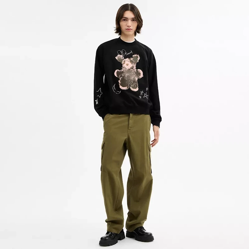 Hare Graphic Raglan Crewneck Sweatshirt